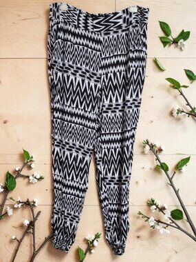 Tribal NaNa Black & White Zigzag Leisure Vacay Pants Size 2X